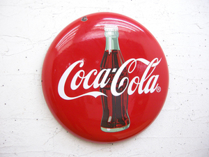 コカコーラ・丸型・ホーロー看板・直径50ｃｍ・ビンテージ・144735