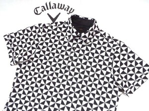 ★超美品★Callaway キャロウェイ / サイズ３Ｌ / 模様総柄デザイン プルオーバー ボタンダウンシャツ 