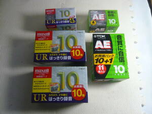 未開封！ ノーマル カセットテープ　TDK AE 10分 計15本 + maxell UR 10分 計24本　合計39本