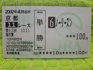 ノーリーズン　第63回菊花賞　高崎競馬場購入