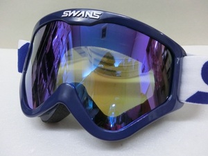セール価格 SWANS スワンズ ゴーグル MX-797-M ブルーミラー 眼鏡用 メガネの上から装着可能 バイク用ゴーグル オートバイゴーグル