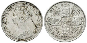 １円スタート! ・1878 イギリス 1 フロリン銀貨 ビクトリア・アンティーク コイン
