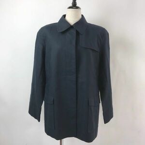 ◆お洒落な逸品◆DAKS/ダックス アウター ジャケット コート ネイビー 裏地花柄 サイズ15ABR 肩パッド レディース C13 ｃ4766