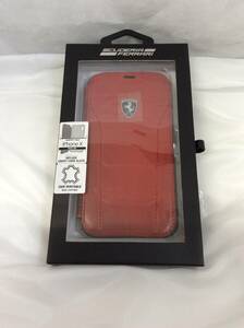 送料込み 送料185円(元払)も可公式ライセンス商品 フェラーリ FERRARI iPhone X RED 赤 本革 レザー 手帳型ケース BOOKタイプ iPhoneケース