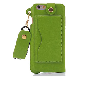 即決・送料込)【ネックストラップ付き】Fashion iPhone6s Plus/6 Plus Sleeve Style Case Green レザースタイル スリーブ