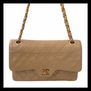 ★ CHANEL シャネル マトラッセ 25 ショルダーバッグ ラムスキン ココマーク ターンロック Wチェーン ダブルフラップ レディース ★