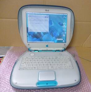 ★ジャンク★Apple iBook G3 クラムシェル 300MHz/160MB/3GB ブルーベリー 本体のみ/Mac OS 9.2.2クリーンインストール済み