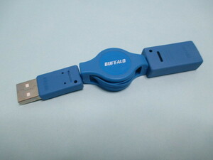 新品・★バッファロー　USB　延長ケーブル　約70ｃｍ　巻取り式　リール式　ブルー ★11738★