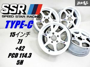 希少 廃盤品!! 】 SSR TYPE-C タイプC 15インチ 7J +42 PCD 114.3 5H 5穴 ホイール 単体 4本 シビック インテグラ タイプR 等 棚34B