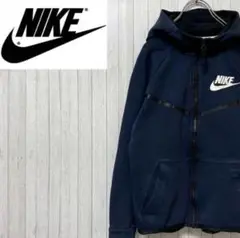 NIKE ナイキ　パーカー　スウェット　ネイビー　ジップ　M(137-147)