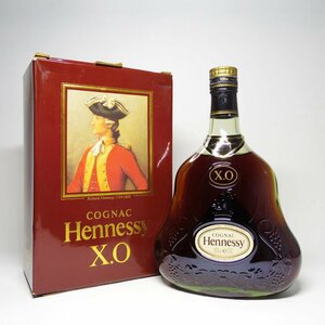 Hennessy ヘネシー X.O COGNAC コニャック 金キャップ グリーンボトル 700ml 40％ 箱付 (OLD/終売品) 未開栓・古酒◆28-389
