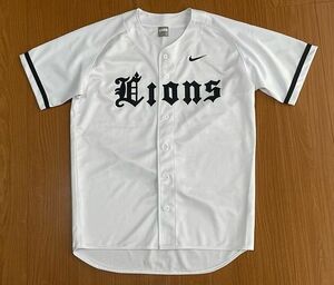 プロ野球 ナイキ NIKE 2008 西鉄ライオンズ 復刻 西武 LIONS ユニフォーム ホワイト/ブラック サイズL [c5-0005]