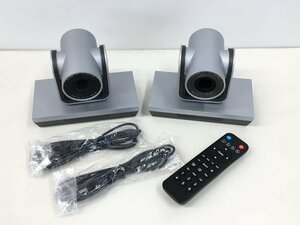 サンワダイレクトWEB会議カメラ 3倍ズーム 210万画素 400-CAM071 フルHD リモコン付き 2台セット中古品（管：C3-M3）