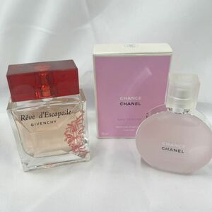 ②【新品未使用】CHANEL シャネル チャンス オータンドゥル ヘアミスト 35ml GIVENCHY ジバンシー　レーヴエスカパードオードトワレ　50ml 