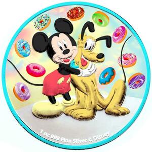 ニウエ　2020年　銀貨　2ドル　Mickey & Pluto - Donuts -　@2-31