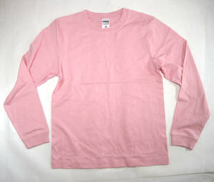 新品　LIFE MAX 6.2オンス ヘビーウェイト ロングスリーブTシャツ　Sサイズ　ピンク　丸首 長袖 パステルカラー シャツ