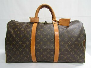 良品 LOUIS VUITTON キーポル50 M41426 SP0053 ルイヴィトン モノグラム ボストンバッグ トラベルバッグ 旅行かばん ブラウン