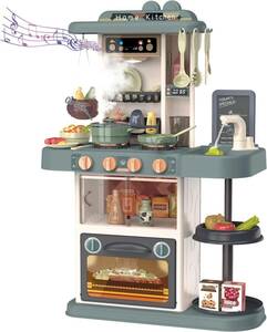 グリーン PanKome おままごとセット キッチン おもちゃ ごっこ遊び 女の子 72cm 台所 43点セット 知育玩具 調理 