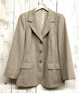 DAKS ダックス LONDON ＊テーラードジャケット ＊13ABR size ＊ベージュ ＊日本製 ＊総裏地 ノーベント オールシーズン ＊レディース 婦人