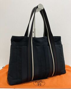 HERMES ★ 極上美品 エルメス バッグ　黒 トロカホリゾンタル トート バック ブラック