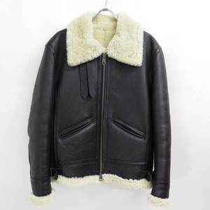 GALLIS ADDICTION B-3 MOUTON FLIGHT JACKET ガリスアディクション シープスキン リアル ムートン フライト ジャケット ブラック 黒 羊革