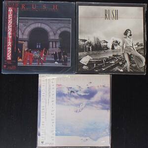 3枚セット ＲＵＳＨ ムービング ピクチャーズ パーマネント ウェイブズ グレイス アンダー プレッシャー ロック ラッシュ ＬＰ レコード 