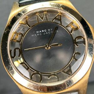 Marc by Marc Jacobs マークバイマークジェイコブス ヘンリースケルトン MBM1340 腕時計 クオーツ アナログ ゴールド レザー 電池交換済み