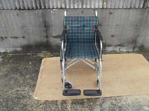 TS-24-0306-02　 アルミ介助式車椅子　MPCN-46JD　M-1シリーズ　ミキ（レッグサポートなし、背もたれキズ有）