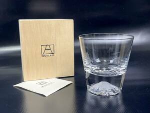 未使用　江戸硝子　富士山グラス　ロックグラス　日本製　田島硝子　共箱　中古保管品　返品不可