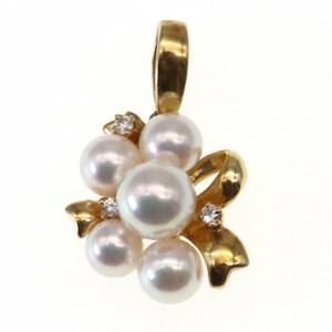 MIKIMOTO(ミキモト) ネックレストップ K18 パール 真珠×ダイヤモンド 0.03ct ベビーパール