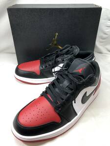 ■未使用 Nike Air Jordan 1 Low Bred Toe AJ1 ナイキ エアジョーダン1 ロー ブレッドトゥ 553558-161 28.5cm ●231029