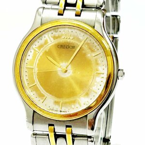 【1円スタート】SEIKO セイコー 9571-6020 クレドール SS 18KTベゼル クオーツ メンズ腕時計 ジャンク 266557