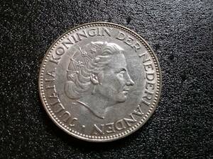 大型銀貨 オランダ 2.5グルデン 1959 ユリアナ女王