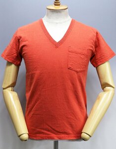 THE FLATHEAD (フラットヘッド) V-NECK POCKET TEE / Vネック ポケットTシャツ レッド size 38