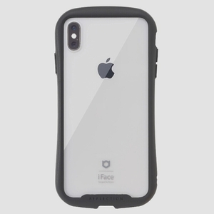 送料無料★iFace Reflection iPhone XS/X ケース クリア 強化ガラス (ブラック)