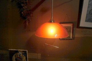 レトロポップ オレンジ ライト 天井照明 プラスチック ボールチェーン/アンティーク ビンテージ ミッドセンチュリー スペースエイジA