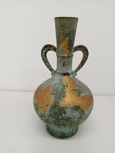 鋳銅花瓶 金箔青銅器 花瓶 花器 一輪挿し 骨董品