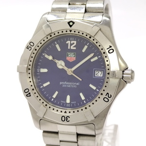 【中古】TAG HEUER プロフェッショナル 200ｍ デイト メンズ 腕時計 クオーツ SS ブルー文字盤 WK-1113