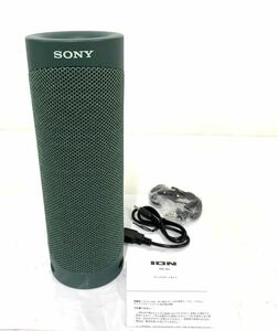 ジャンク SONY SRS-XB23 G ワイヤレスポータブルスピーカー Bluetooth対応 グリーンカラー系 現状品 カ4