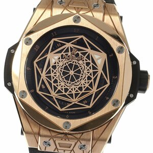 ウブロ HUBLOT 415.OX.1118.VR.MXM17 ビッグバン ウニコ サンブルー キングゴールド K18PG 世界限定100本 自動巻き メンズ 箱付き_703676