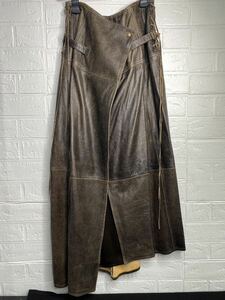 【FS029710000】ディオール レザー スカート Christian Dior DIOR ベージュ ブラウン ロングスカート レディース
