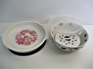 サンリオ　ハローキティのグラタン皿 ・ レンジ用目皿付小鉢 (2点)