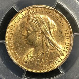 ◆枚数極少◆ 1899P オーストラリア ソブリン金貨 PCGS MS61 ベールド オールド ヴィクトリア アンティーク コイン