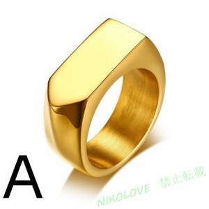 新品 ブランド メンズリング 印台 指輪物語 指輪の選んだ婚約者 指輪 ゴールド 18金メッキ シンプル ステンレス リング LA883