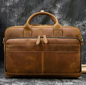 ツヤ質感 本革 メンズ ブリーフケース A4対応 牛革 レザー 手提げバッグ 通勤 書類鞄 ビジネスバッグ 鞄ハンドバッグ
