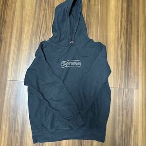 Supreme KAWS Chalk Logo Hooded M シュプリーム ボックスロゴ　パーカー　ブラック