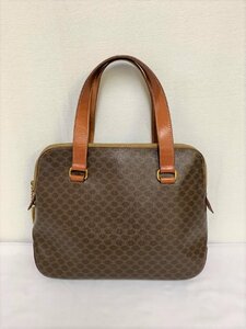 ▽CELINE　セリーヌ　マカダム柄　ハンドバッグ　茶系　中古▽006154