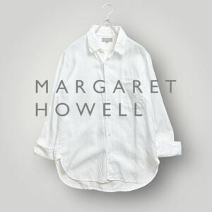 [良品] MARGARET HOWELLマーガレットハウエル 長袖 シャツ リネン Sサイズ 白 