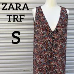 ZARA TRF リバティ柄サロペット　花柄　S