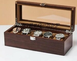 強くお勧め ☆腕時計収納ケース 腕時計ケース コレクションケース 5本用 北米黒胡桃の木のオンリーワン時計ケース 腕時計 収納ケース 木製